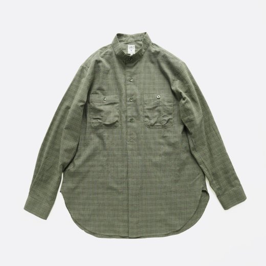 <img class='new_mark_img1' src='https://img.shop-pro.jp/img/new/icons1.gif' style='border:none;display:inline;margin:0px;padding:0px;width:auto;' />BANDED COLLAR PULLOVER SHIRT -COTTON DOBBY CLOTH / GLEN PLAID