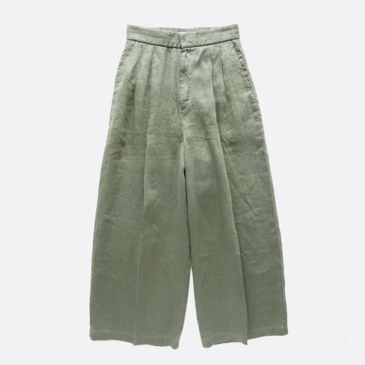 <img class='new_mark_img1' src='https://img.shop-pro.jp/img/new/icons39.gif' style='border:none;display:inline;margin:0px;padding:0px;width:auto;' />GARMENT DYED LINEN SATIN WIDE PANTS