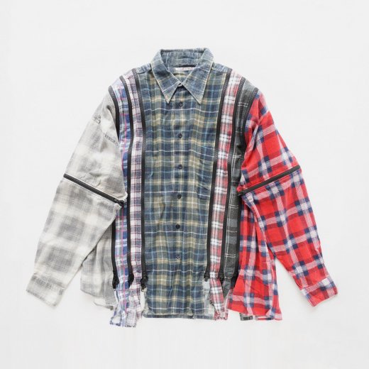 <img class='new_mark_img1' src='https://img.shop-pro.jp/img/new/icons1.gif' style='border:none;display:inline;margin:0px;padding:0px;width:auto;' />FLANNEL SHIRT -> 7CUTS ZIPPED WIDE SHIRT