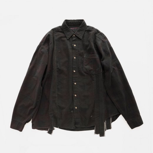 <img class='new_mark_img1' src='https://img.shop-pro.jp/img/new/icons1.gif' style='border:none;display:inline;margin:0px;padding:0px;width:auto;' />FLANNEL SHIRT -> 7 CUTS WIDE SHIRT / OVER DYE