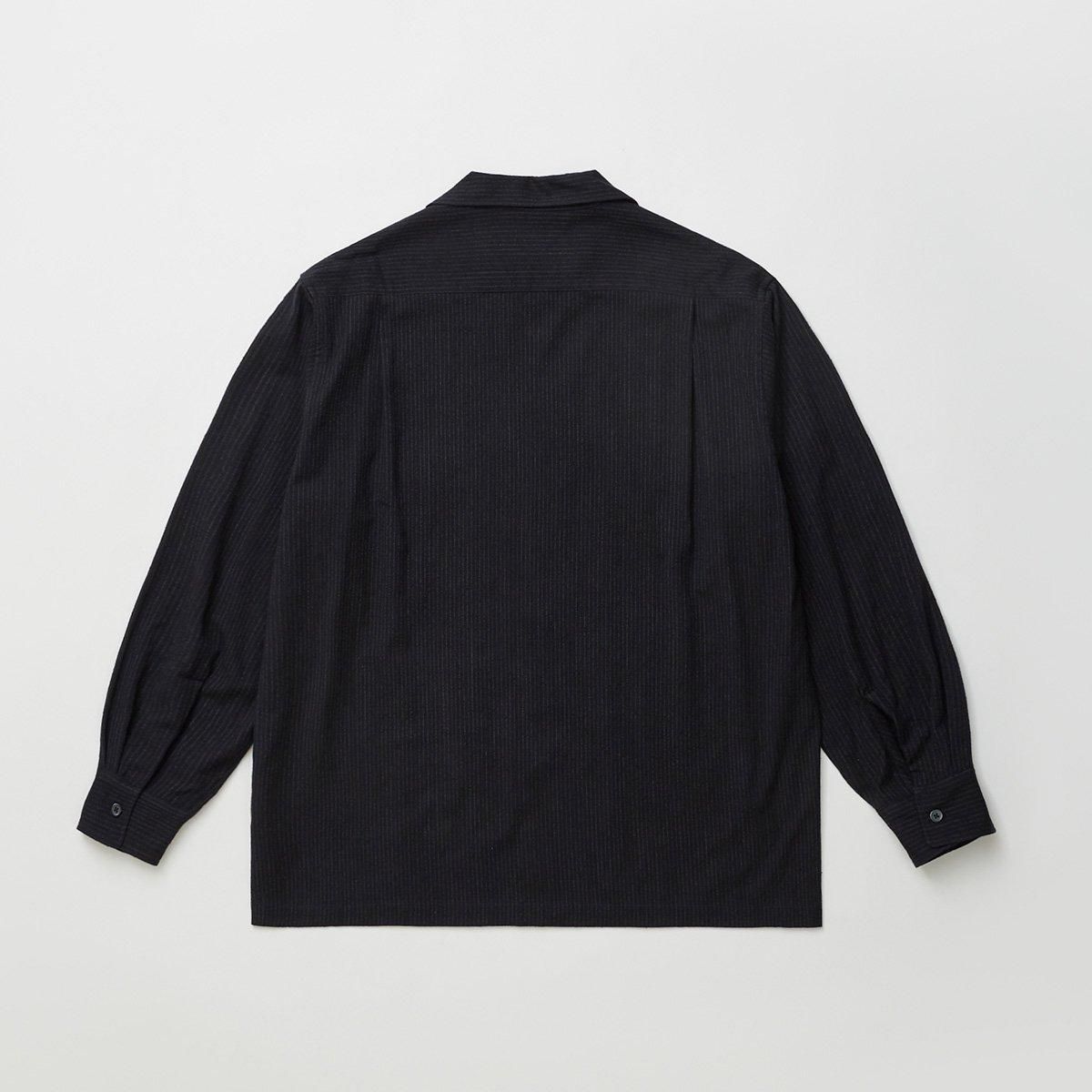 ULTERIOR SILK WOOL STRIPED OX O/C SHIRT