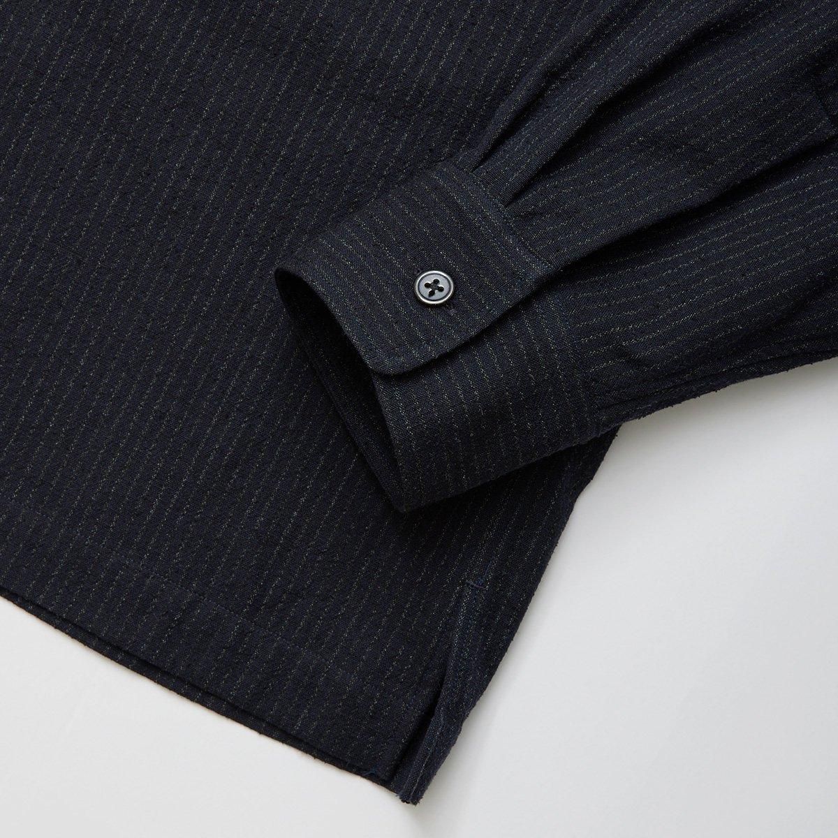 A*H様 ULTERIOR SILK WOOL STRIPED OX O/C S ULTERIOR SILK WOOL STRIPED OX O/C SHIRT