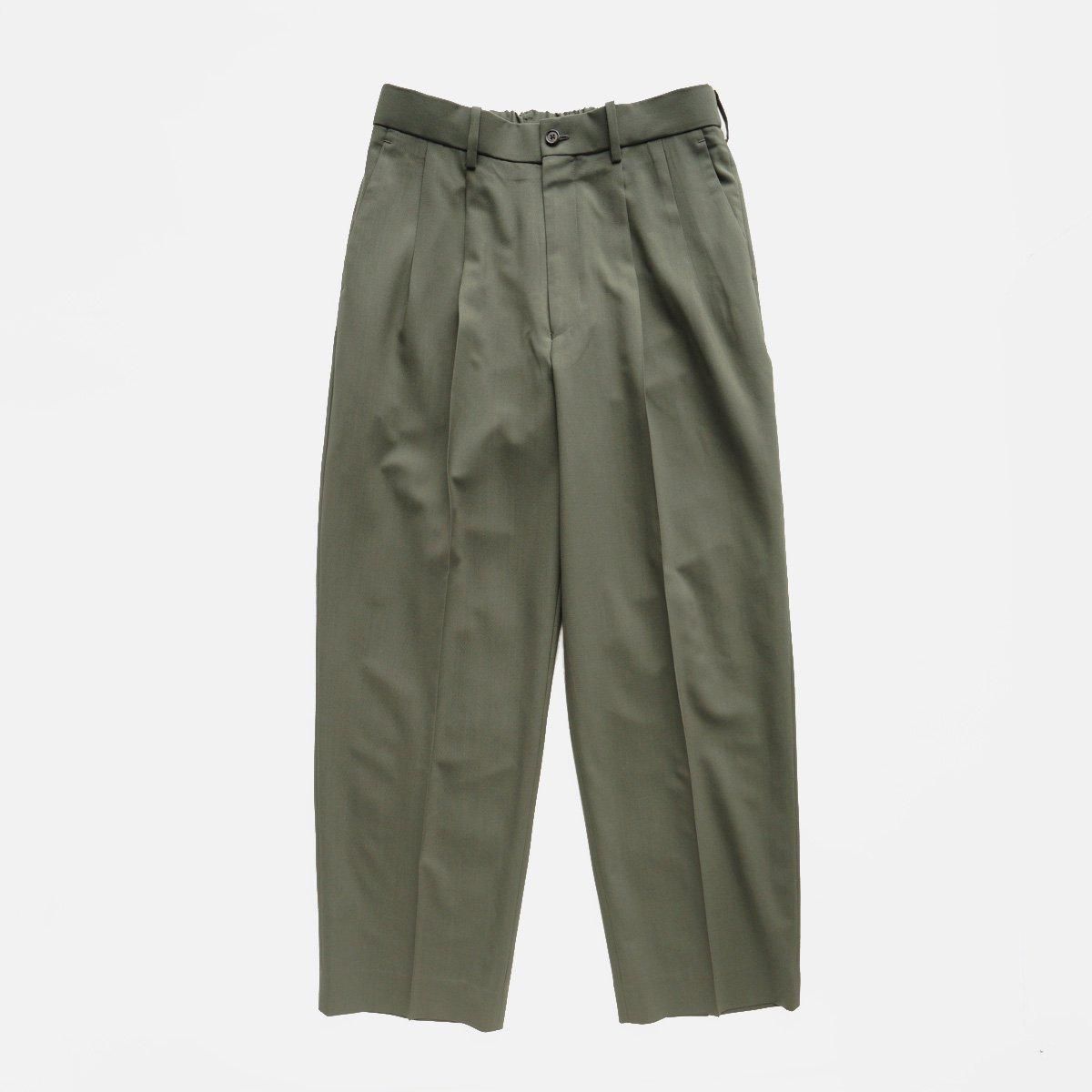 パンツ CLASSIC FIT DOUBLE PLEATED TROUSERS CLASSIC FIT DOUBLE PLEATED TROUSERS #DARK OLIVE [A25A05PT01C