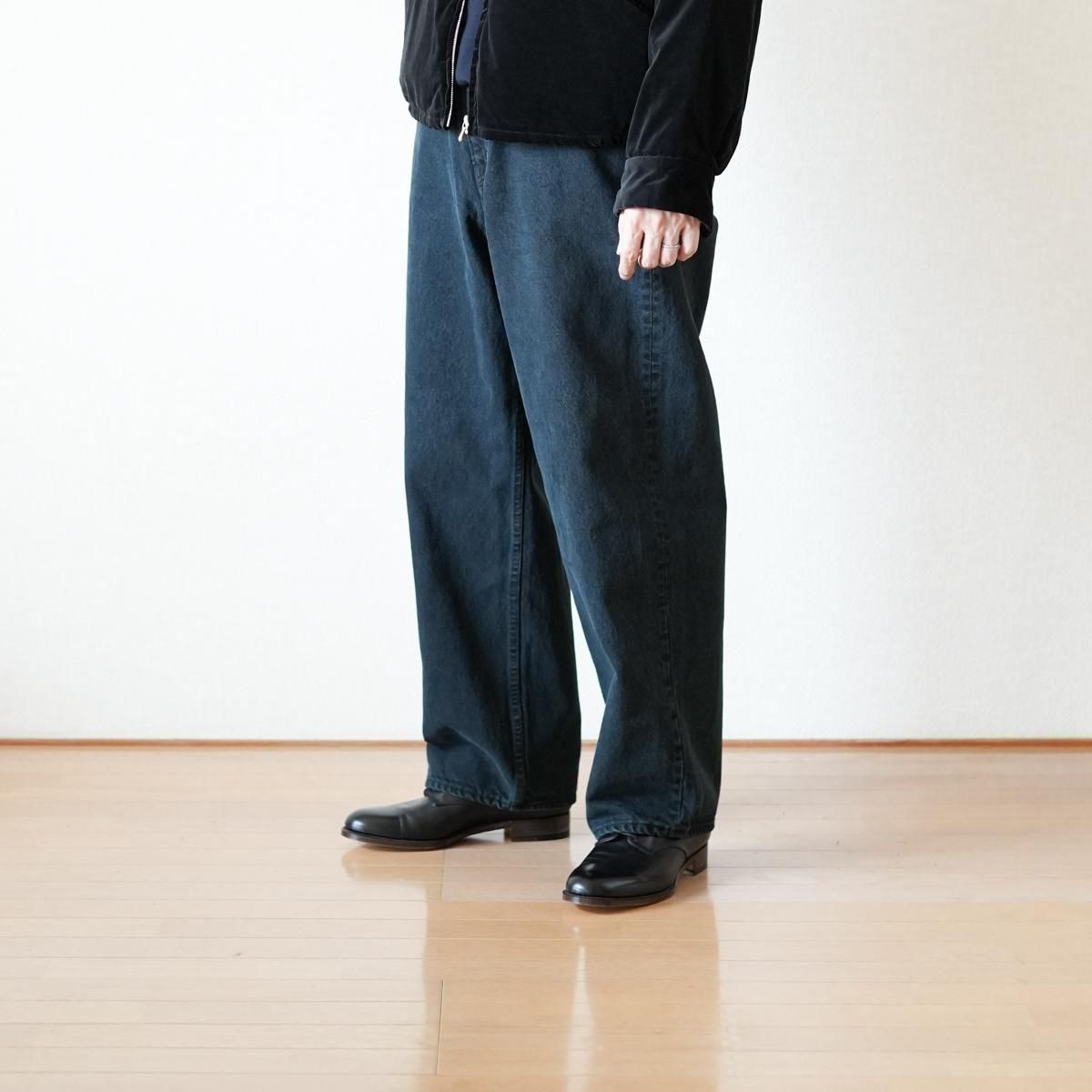 OAF /FOLD WAIST DENIM ブラック　ワイドデニム OAF /FOLD WAIST DENIM ブラック ワイドデニム