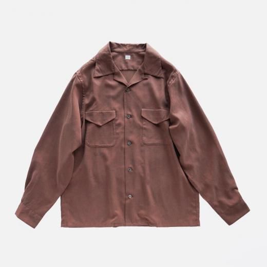 トップス L WOODBLOCK OVERWHELM OPEN COLLAR SHIRT Tulip Embroidery Open Collar Shirt(M Black): YOHJI YAMAMOTO