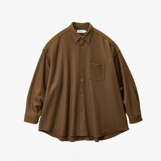 <img class='new_mark_img1' src='https://img.shop-pro.jp/img/new/icons1.gif' style='border:none;display:inline;margin:0px;padding:0px;width:auto;' />WOOL SMOOTH FLANNEL OVERSIZED REGULAR COLLAR SHIRT