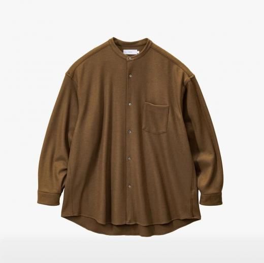 <img class='new_mark_img1' src='https://img.shop-pro.jp/img/new/icons1.gif' style='border:none;display:inline;margin:0px;padding:0px;width:auto;' />WOOL SMOOTH FLANNEL OVERSIZED BAND COLLAR SHIRT
