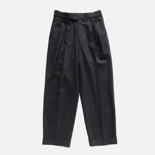 <img class='new_mark_img1' src='https://img.shop-pro.jp/img/new/icons1.gif' style='border:none;display:inline;margin:0px;padding:0px;width:auto;' />2/80 ORGANIC WOOL FLANNEL DOUBLE PLEATED WIDE TROUSERS