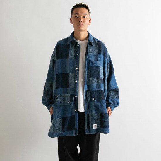 APPLEBUM/Tweed Patchwork Oversize Shirt Jacket - RAPPA ONLINE SHOP