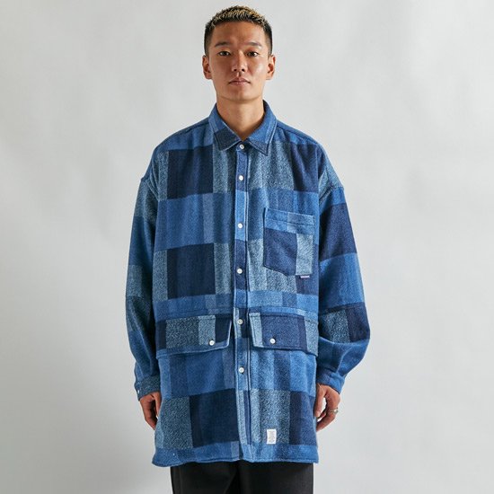 APPLEBUM/Tweed Patchwork Oversize Shirt Jacket - RAPPA ONLINE SHOP