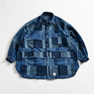 APPLEBUM/Tweed Patchwork Oversize Shirt Jacket