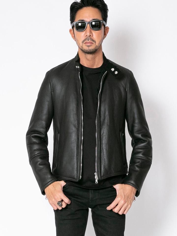 未使用 ライダースジャケット M KAPITAL HOMAREYA 岡山 短丈 ライダースジャケット レザージャケット 革ジャン[品番