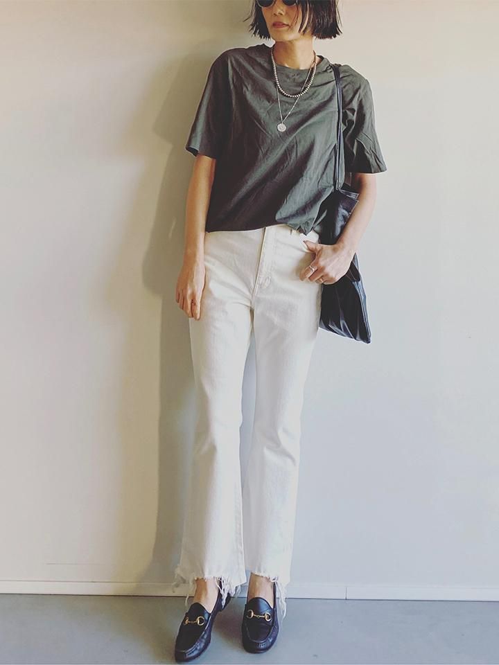 woadblue / ウォードブルー 坪田あさみさんコラボ デニム BOOTY DENIM WHITE ブーティフレアホワイトデニム