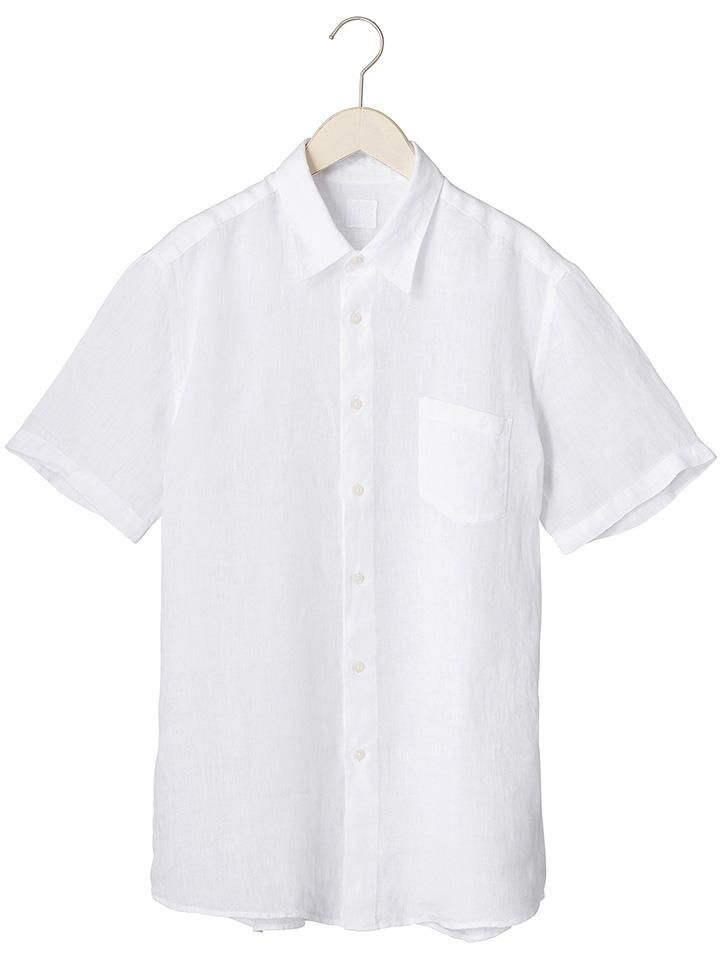 新品　120% Lino 白 リネンシャツ イタリア製 ノーカラー XL メンズ 新品 120% Lino 白 リネンシャツ イタリア製 ノーカラー XL