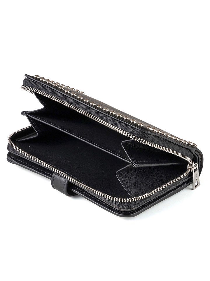 J&M Davidson (ジェイアンドエムデヴィッドソン) レディース MEDIUM ZIP AROUND WALLET ミディアム ジップ  アラウンド ウォレット スタッズ レザー 財布 オールシーズン