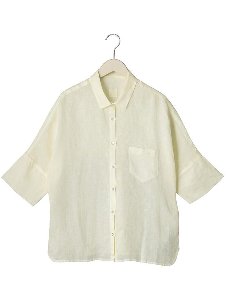 新品ワンハンドレッドツエンティパーセント(120%リノ)クリーム半袖シャツ 120％LINO (120% リノ) レディース 岡山正規取扱ショップ 通販