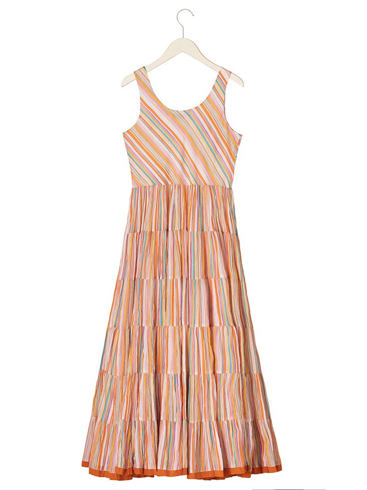 MARIHA (マリハ) 草原の虹のドレス ノースリーブ Rainbow Stripes
