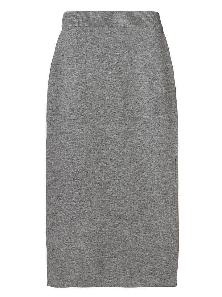 KNITTED SWEAT FRONT-SLIT SKIRT