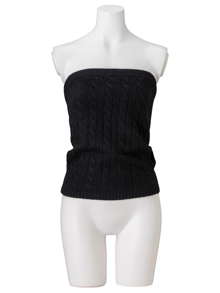 ADAWAS (アダワス) レディース CASHMERE CABLE-KNIT BUSTIER カシミヤ