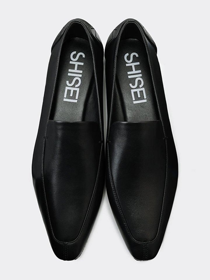 SHISEI スクエア ローファー 靴 黒 ブラック 38.5 （25.5cm）