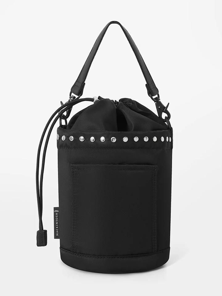 MACKINTOSH スタッズ付き巾着バッグ ブラック 巾着型バケットバッグ