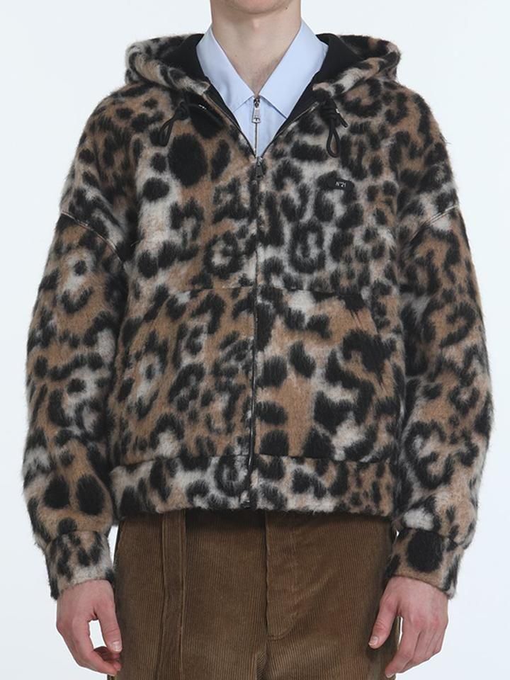 N°21 (ヌメロ ヴェントゥーノ) メンズ ボンディングレオパードジップ