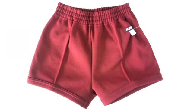 体操着ショートパンツ（赤・エンジ色）［フレッド］園児・小学生向け体操半ズボン（短パン） P１００％日本製