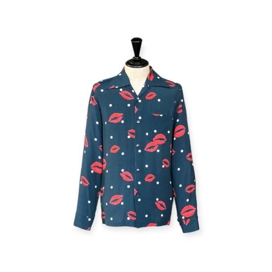 Aloha Blossom " Kiss " Long Sleeve / Navy