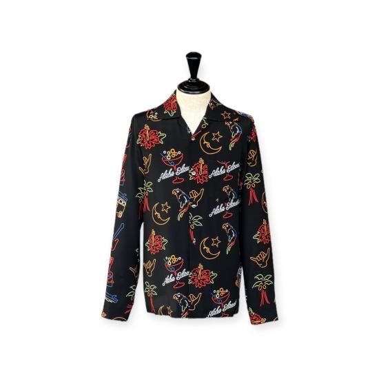 Aloha Blossom " Neon " Long Sleeve / Black