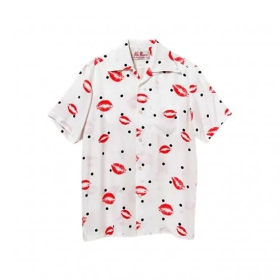 Aloha Blossom " Kiss " Aloha Shirts / White