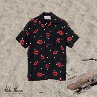Aloha Blossom " Kiss " Aloha Shirts / Black