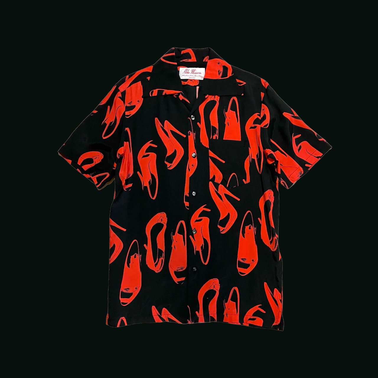 【USED】希少 Aloha Blossom heel design shirt