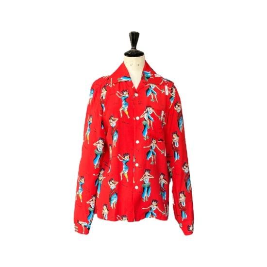 Aloha Blossom " Hula Girl " Long Sleeve / Red