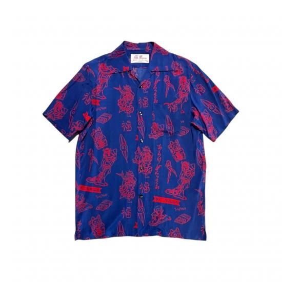 Aloha Blossom " Lucky " Aloha Shirts / Navy