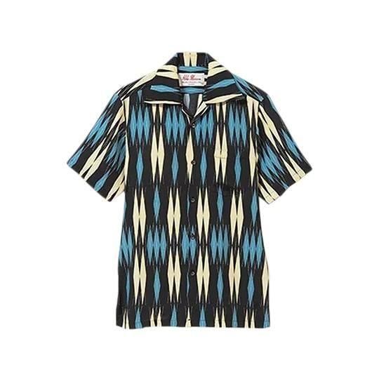 Aloha Blossom " Minsa Argyle" Aloha Shirts / Black Blue