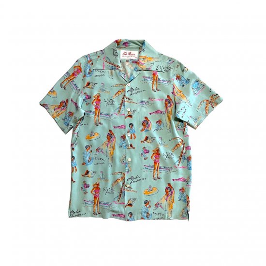 Aloha Blossom " Ryukyu Souvenir" Aloha Shirts / Mint