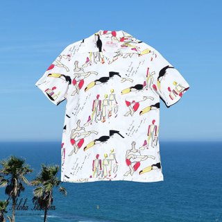 Aloha Blossom " Bossa Nova " Aloha Shirts / White 