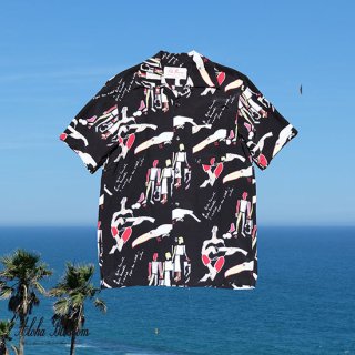 Aloha Blossom " Bossa Nova " Aloha Shirts / Black (10th Anniversary Limited Item)