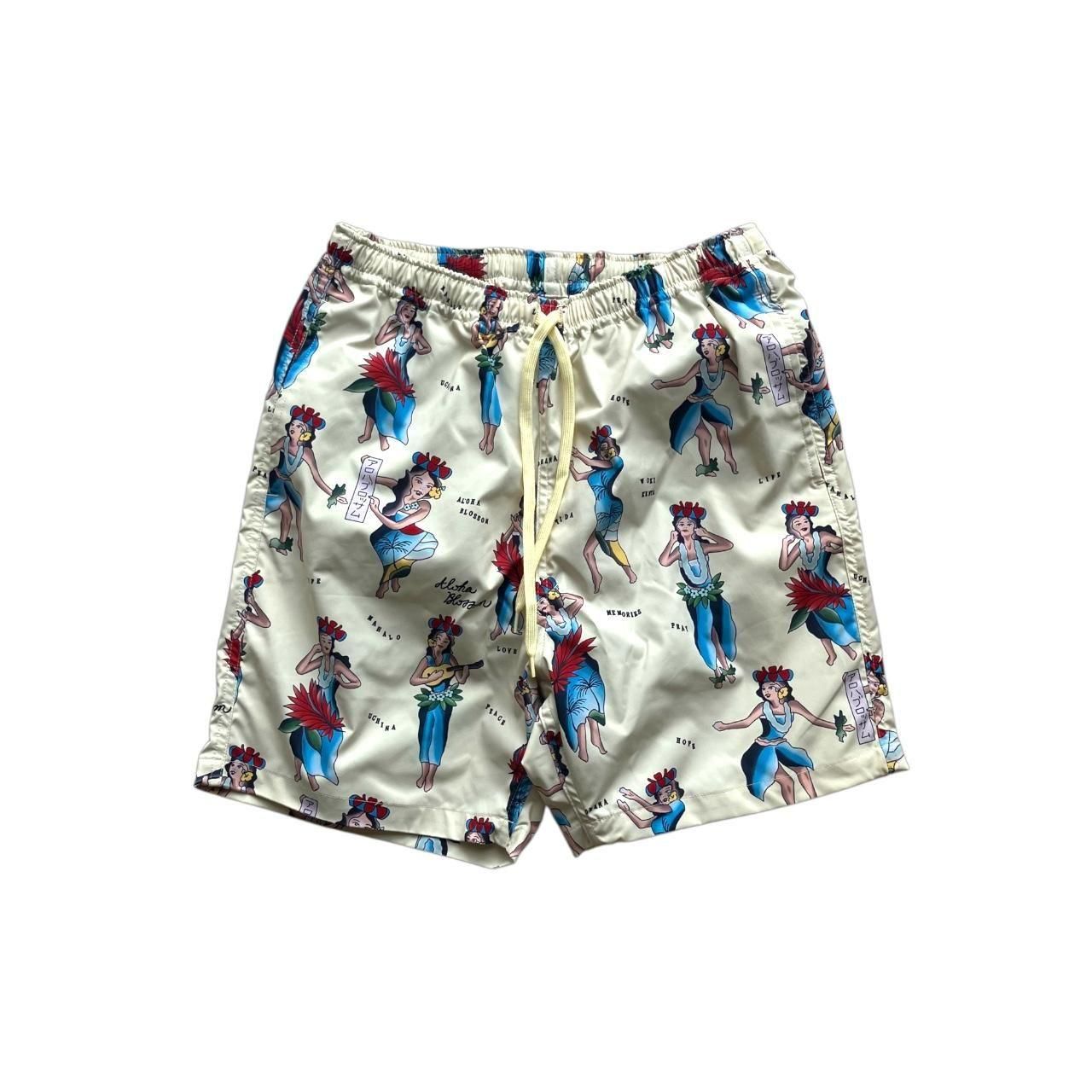 ALOHABLOSSOM HULA GIRL ショートパンツ 美品 Aloha Blossom / アロハブロッサム Beach Shorts ショーツ