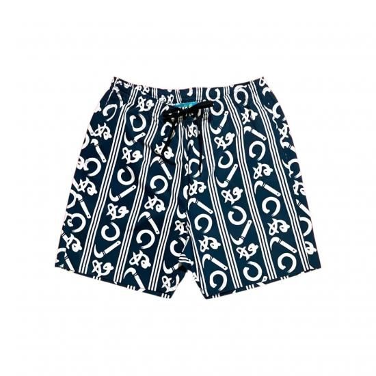 Aloha Blossom " Kamawanu Beach Shorts"  navy