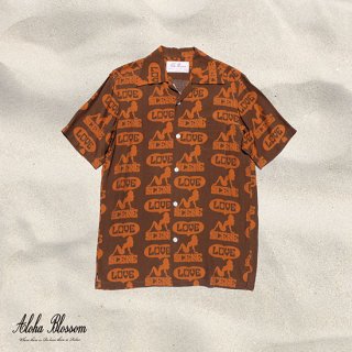 Aloha Blossom " Love Scene" Aloha Shirts / brown