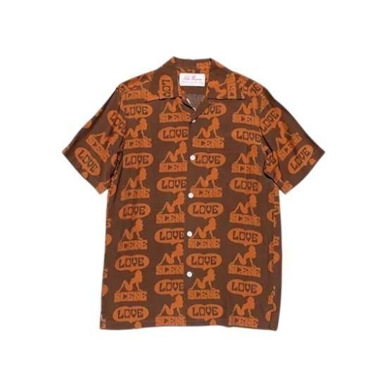 Aloha Blossom " Love Scene" Aloha Shirts / brown