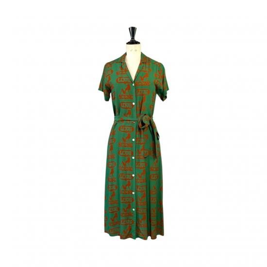 Aloha Blossom " Love Scene " Shirts Dress / Lime Green