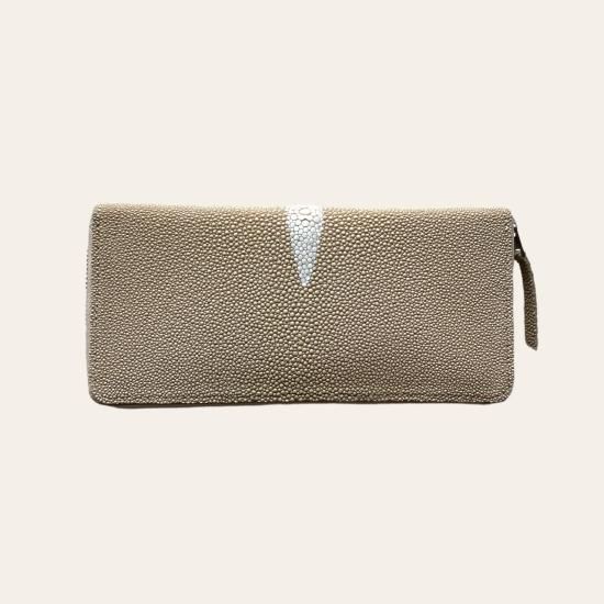 ERA " Stingray Round Slim Wallet" beige