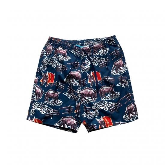Aloha Blossom " Bull Fight Beach Shorts"  navy