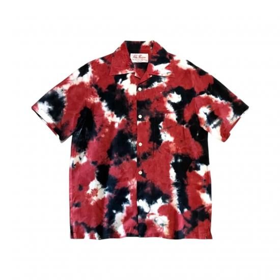 Aloha Blossom " Chusen Dye" Aloha Shirts / Red Black White