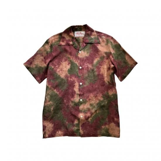 Aloha Blossom " Chusen Dye" Aloha Shirts / Green Purple