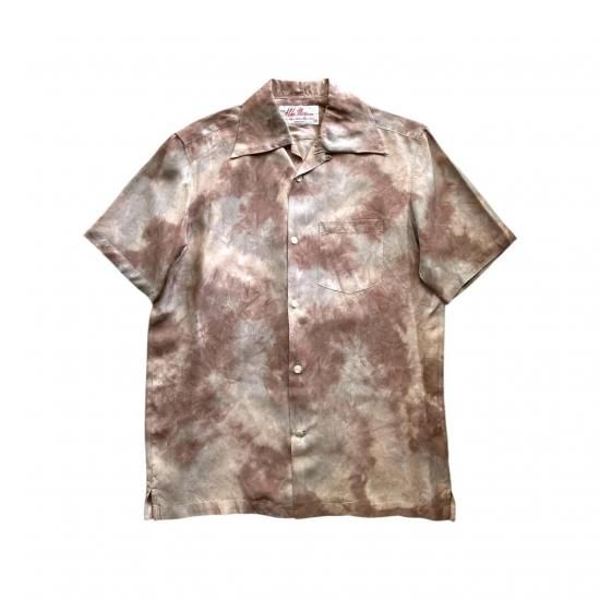 Aloha Blossom " Chusen Dye" Aloha Shirts / Brown Beige