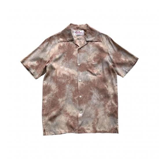 Aloha Blossom " Chusen Dye" Aloha Shirts / Brown Beige