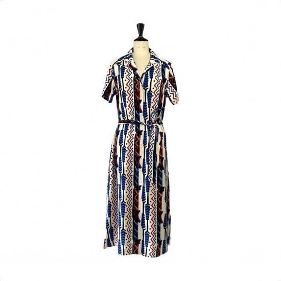 Aloha Blossom " Okinawa Haarii Stripe" Shirts Dress 